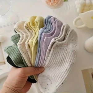 جوارب نسائية صيفية قصيرة ناعمة وخفيفة، طقم 5 أزواج بألوان عصرية، مناسبة للارتداء اليومي أو أثناء التنقل والسفر 4 da5d3b1b 6fad 439b a966 85d1ffac5c6a