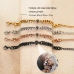 سوار رجالي شخصي سوار صورة مخصص هدية رجالية فاخرة سلسلة كوبية سوار فولاذ مقاوم للصدأ custom photo bracelet men’s stainless steel bracelet سوار للزوج سوار للأب هدية الكريسماس ذكرى سنوية سوار رجولي أنيق