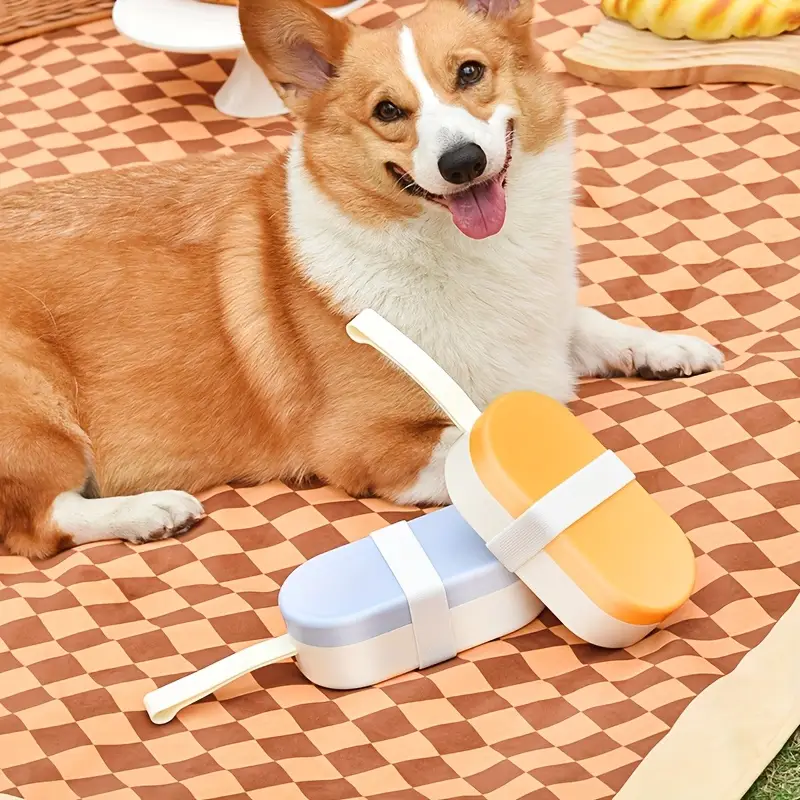 صحن وموزع مياه محمول للحيوانات الأليفة، زجاجة سفر قابلة للطي ومضادة للبكتيريا بتصميم شفاف صحن وموزع مياه محمول للحيوانات الأليفة