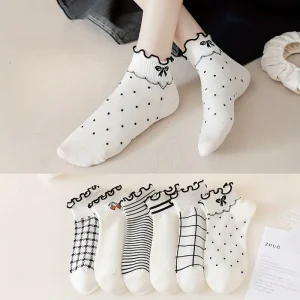 جوارب دانتيل نسائية قصيرة بتصميم كرز، 6 أزواج صيفية أنيقة، تصميم أنثوي أنيق يناسب إطلالات الجامعة والمناسبات الكاجوال 1 efdc43db 835a 4c3a 9396 4a8b683f99a7