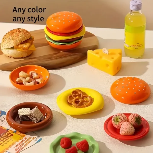 مجموعة أطباق صغيرة آمنة ومتعددة الاستخدام، مثالية للبرغر والصلصات والحلويات