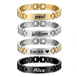 سوار شخصي بنقش اسم وتاريخ، هدية فريدة من الفولاذ المقاوم للصدأ للمناسبات 2025، تصميم أنيق يناسب الإطلالات اليومية والرسمية 2 f7938bfa 3097 42ef 9f31 4f0dd575fe43