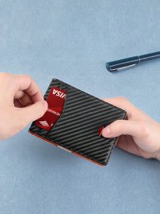 محفظة كربون فايبر للرجال بطبعة الدولار ومشبك نقود، محفظة أنيقة لحفظ البطاقات والنقود 7 1680084385998e62540996e393ca90eaa30171ccd9