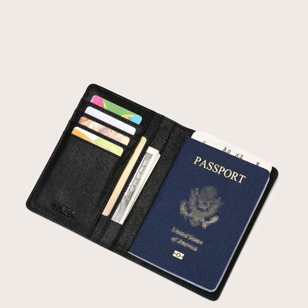 محفظة جواز سفر جلد صناعي للجنسين، طويلة متعددة الجيوب، منظم بطاقات السفر للرجال والنساء