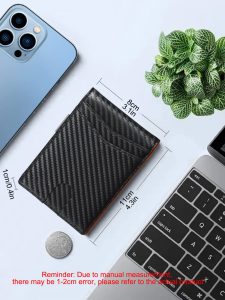 محفظة كربون فايبر للرجال بطبعة الدولار ومشبك نقود، محفظة أنيقة لحفظ البطاقات والنقود 2 1686721923f793aedc170c5ebf2c61d7b5e24bddc2