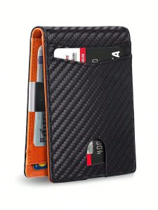 محفظة كربون فايبر للرجال بطبعة الدولار ومشبك نقود، محفظة أنيقة لحفظ البطاقات والنقود 6 17120406503b531f94892f6bd5263bdebc850f0fdb