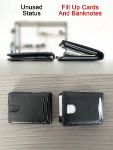 محفظة كربون فايبر للرجال بطبعة الدولار ومشبك نقود، محفظة أنيقة لحفظ البطاقات والنقود 8 1732347983207f82443c8456bb00665267ffa10285