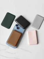 حافظة بطاقات مغناطيسية من الجلد الصناعي متوافقة مع iPhone ومزودة بجيب بطاقات نحيف