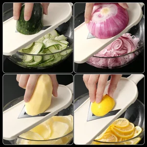 قطاعة خضروات يدوية متعددة الاستخدام مع شفرة ستانلس وفرشاة، لتحضير السلطات والمأكولات المنزلية 8 17408008242885b05d32b0df6e3e7e9840f4cd18ea