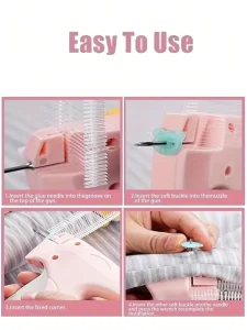 عدة خياطة صغيرة محمولة لإصلاح الملابس، مشبك دب صغير مضيء، 660 إبرة لاصقة، أداة خياطة يدوية بدون خيط لتثبيت الأقمشة والملابس والبياضات دون آثار واضحة 3 1741183058d5222b20756d02638ef82028d81970a0