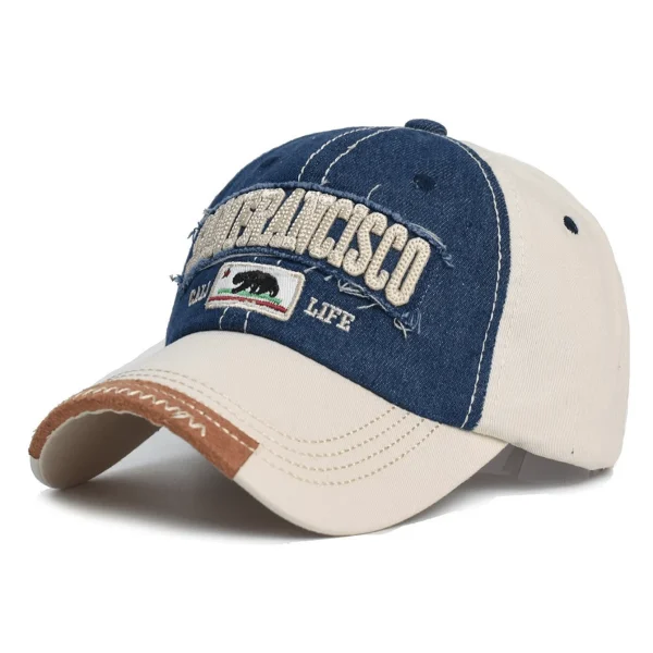 قبعة بيسبول بألوان صلبة وشعار تطريز مع رسالة.