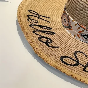 طقم قبعة وحقيبة قش نسائية صيفية، حقيبة كبيرة وقبعة شاطئية بتصميم فرنسي مثالي للبحر أو السفر 7 33852662 a637 4044 97c8 d31ee9364008