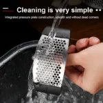 ⁦عصارة ثوم يدوية من الفولاذ المقاوم للصدأ، سهلة التنظيف ومتينة، تصميم يدوي بسيط يوفر تحكمًا كاملًا أثناء الاستخدام⁩ - الصورة ⁦3⁩