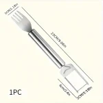 قطاعة بطيخ 2 في 1 – أداة تقطيع الفاكهة – قاطعة وشوكة – أدوات المطبخ – فولاذ مقاوم للصدأ – تقطيع البطيخ – أدوات تقديم الفاكهة – أداة 2 في 1