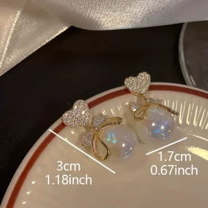 أقراط نسائية متدلية بتصميم قلب وخرزة من سبائك الزنك، إكسسوارات أنيقة للمناسبات والهدايا 1 aa8f7b9269ccc2652e0821c805668a6d