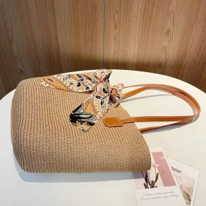 طقم قبعة وحقيبة قش نسائية صيفية، حقيبة كبيرة وقبعة شاطئية بتصميم فرنسي مثالي للبحر أو السفر 8 bd578a42 1c12 4b39 9c67 9f8a9a1f4f0a