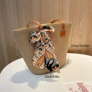 طقم قبعة وحقيبة قش نسائية صيفية، حقيبة كبيرة وقبعة شاطئية بتصميم فرنسي مثالي للبحر أو السفر 2 dff548b3 4b58 4e25 9d4e dcbf88195659