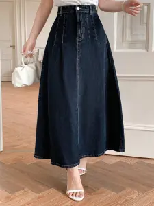 جيبة نسائية كاجوال من الجينز الداكن من DAZY، تصميم دنيم داكن أنيق يناسب مختلف التنسيقات، لربيع وصيف أنيق 5 17451988300ba53c87b4eb7b2b6bb82d19c462c5f8