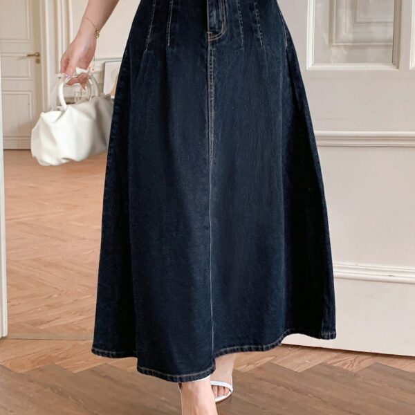 تنورة نسائية كاجوال من الجينز الداكن من DAZY، تصميم دنيم داكن أنيق