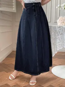 جيبة نسائية كاجوال من الجينز الداكن من DAZY، تصميم دنيم داكن أنيق يناسب مختلف التنسيقات، لربيع وصيف أنيق 3 1745198835a23656ca866cfff8eff14d607a008e18