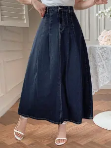 جيبة نسائية كاجوال من الجينز الداكن من DAZY، تصميم دنيم داكن أنيق يناسب مختلف التنسيقات، لربيع وصيف أنيق 6 17451988381a9984dd8d1add3571139d32a69cc597