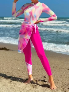 طقم سباحة نسائي 3 قطع كامل، وردي وفوشيا بتصميم مريح ومقاوم لأشعة الشمس 2 30b57fb4 8777 473d 810b 11039c09809a