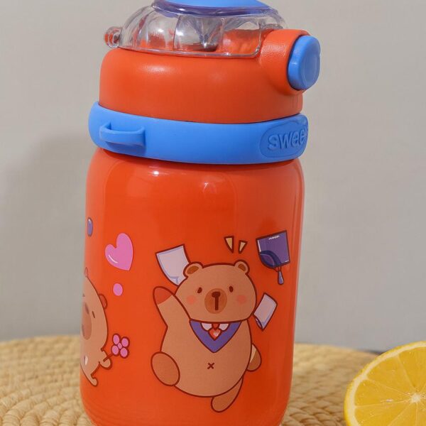 زجاجة مياه للأطفال، زجاجة كرتونية للأطفال، زجاجة مياه مدرسية، زجاجة بلاستيك آمنة، زجاجة أطفال بتصميم دب، زجاجة مياه للرحلات، زجاجة شرب للأطفال