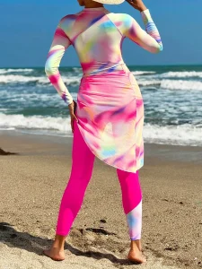 طقم سباحة نسائي 3 قطع كامل، وردي وفوشيا بتصميم مريح ومقاوم لأشعة الشمس 3 4428c948 3f6a 43fa abbe 399aa7075546