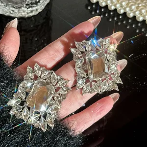 أقراط نسائية مربعة هندسية مرصعة بالراينستون، فضة 925 فاخرة للمناسبات والحفلات 2 5134685008f24f6089d45ce48c94b925 goods