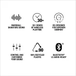 Marshall Minor IV Bluetooth Earphones - Water Resistant Earphones Bluetooth Wireless Earbuds With 30+ Hours Playtime - Black