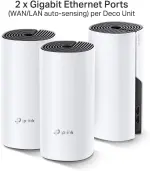 TP-Link Deco M4 Whole Home Mesh Wi-Fi System, Up to 4000 sq ft Coverage, Qualcomm CPU, Dual-Band AC1200 with Gigabit Ports, Compatible with Amazon Echo/Alexa, Parent Control, Pack of 3