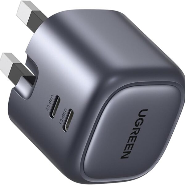 UGREEN Nexode 45W Charger GaN Dual USB C Ports Charger Type C Foldable 45W Fast iPad Adapter, Galaxy Tab Block 25W USB C Power Adapter for Samsung S25 Ultra, iPhone 17 Pro Max, MacBook Air, iPad, etc