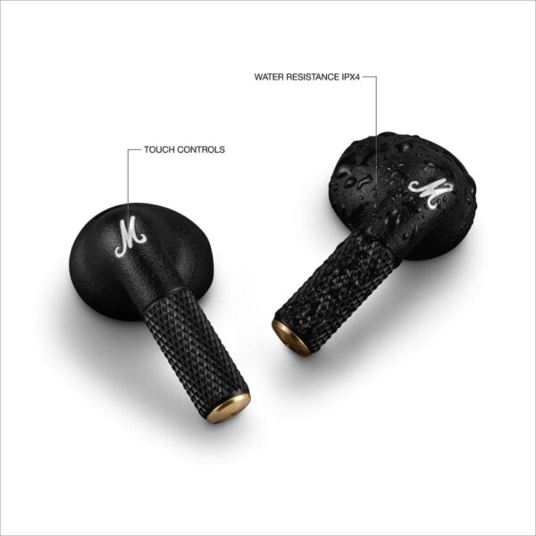 Marshall Minor IV Bluetooth Earphones - Water Resistant Earphones Bluetooth Wireless Earbuds With 30+ Hours Playtime - Black