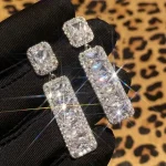 أقراط ألماس نسائية فاخرة، أنيقة للزفاف والمناسبات وهدايا عيد الحب