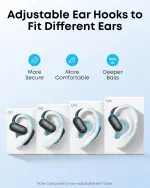 soundcore AeroFit 2 by Anker, Open-Ear Headphones, Adjustable Ear Hooks, Snug Fit, Rich Bass, Hi-Res, 42H Playtime, Bluetooth 5.4, IP55, AI Clear Calls, Wireless Charging,Translation Earbuds Real Time