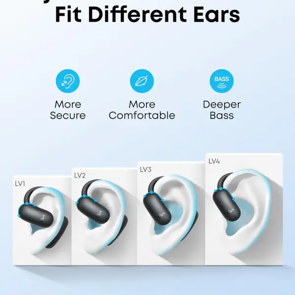 soundcore AeroFit 2 by Anker, Open-Ear Headphones, Adjustable Ear Hooks, Snug Fit, Rich Bass, Hi-Res, 42H Playtime, Bluetooth 5.4, IP55, AI Clear Calls, Wireless Charging,Translation Earbuds Real Time
