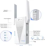 TP-Link AX3000 WiFi 6 Range Extender Signal Booster for Home(RE715X), Dual Band WiFi Repeater, Internet Extender with Gigabit Ethernet Port, Access Point, APP Setup, OneMesh Compatible