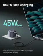 UGREEN Nexode 45W Charger GaN Dual USB C Ports Charger Type C Foldable 45W Fast iPad Adapter, Galaxy Tab Block 25W USB C Power Adapter for Samsung S25 Ultra, iPhone 17 Pro Max, MacBook Air, iPad, etc