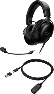 HyperX Cloud III – Wired Gaming Headset, PC, PS5, Xbox Series X|S, Angled 53mm Drivers, DTS, Memory Foam, Durable Frame, Ultra-Clear 10mm Mic, USB-C, USB-A, 3.5mm – Black 2 HyperX Cloud III – Wired Gaming Headset, PC, PS5, Xbox Series X|S, Angled 53mm Drivers, DTS, Memory Foam, Durable Frame, Ultra-Clear 10mm Mic, USB-C, USB-A, 3.5mm – Black