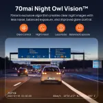 70Mai Dash Camera For Cars, 1080P, 130° Wide Angle, Built-In Wifi Dash Cam, Emergency Recording, App Control Dashboard, Car Camera Recorder With Night Vision, G-Sensor, Car Dvr, Hbv00000He474