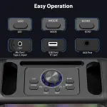 ♪ 【Versatile Karaoke Entertainment System】: This karaoke system connects with Bluetooth 5.0 for stable, long-range audio streaming, making it perfect for birthdays parties and home gatherings. It supports various media inputs, including Micro TF cards, USB drives, and AUX. The groove design on the karaoke machine allows you to place your phone. Its versatility makes it an excellent choice for home entertainment,and educational uses. ♪ 【Exceptional Sound Quality】: Experience exceptional audio with our Portable Bluetooth karaoke singing machine, featuring a 6.5-inch speaker and advanced bass technology for clear, sound and balanced volume. Ideal for all gatherings, ensuring high-quality, distortion-free music and vocal performances. Perfect for indoor and outdoor use, it transforms any event into a memorable concert experience, making it the ultimate entertainment choice for music lovers. ♪ 【Lightweight and easy to use】:Set up and start singing in minutes! A user-friendly interface make this portable bluetooth karaoke machine perfect for all ages. Its compact, portable size means you can easily take it anywhere. Powered by a high-capacity 3.7V/5200mAh rechargeable lithium-ion battery, it's energy-efficient, offering 6-8 hours of continuous music playback on a full charge and up to 10 hours of normal use. ♪ 【TWS Mode】Experience immersive sound with our cutting-edge karaoke machine, featuring advanced TWS (True Wireless Stereo) technology. Connect two bluetooth singing speakers to create a powerful stereo system, enveloping you in rich, synchronized sound, promising an unparalleled music experience. Plus, with our commitment to satisfaction, enjoy a worry-free purchase with a one-year warranty and dedicated customer support for any inquiries or issues. ♪ 【Dynamic LED Lights】The karaoke speaker, with its six vibrant color disco light modes, turns any space into an enthralling concert venue. Ideal for family gatherings or outdoor parties, the LED lights sync with the music's rhythm, crafting a captivating visual experience.The perfect gift for all ages, its portable design, easy-to-use features and brilliant LED lights make it suitable for both children and adults.