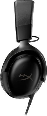 HyperX Cloud III – Wired Gaming Headset, PC, PS5, Xbox Series X|S, Angled 53mm Drivers, DTS, Memory Foam, Durable Frame, Ultra-Clear 10mm Mic, USB-C, USB-A, 3.5mm – Black