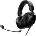 HyperX Cloud III – Wired Gaming Headset, PC, PS5, Xbox Series X|S, Angled 53mm Drivers, DTS, Memory Foam, Durable Frame, Ultra-Clear 10mm Mic, USB-C, USB-A, 3.5mm – Black