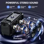 ♪ 【Versatile Karaoke Entertainment System】: This karaoke system connects with Bluetooth 5.0 for stable, long-range audio streaming, making it perfect for birthdays parties and home gatherings. It supports various media inputs, including Micro TF cards, USB drives, and AUX. The groove design on the karaoke machine allows you to place your phone. Its versatility makes it an excellent choice for home entertainment,and educational uses. ♪ 【Exceptional Sound Quality】: Experience exceptional audio with our Portable Bluetooth karaoke singing machine, featuring a 6.5-inch speaker and advanced bass technology for clear, sound and balanced volume. Ideal for all gatherings, ensuring high-quality, distortion-free music and vocal performances. Perfect for indoor and outdoor use, it transforms any event into a memorable concert experience, making it the ultimate entertainment choice for music lovers. ♪ 【Lightweight and easy to use】:Set up and start singing in minutes! A user-friendly interface make this portable bluetooth karaoke machine perfect for all ages. Its compact, portable size means you can easily take it anywhere. Powered by a high-capacity 3.7V/5200mAh rechargeable lithium-ion battery, it's energy-efficient, offering 6-8 hours of continuous music playback on a full charge and up to 10 hours of normal use. ♪ 【TWS Mode】Experience immersive sound with our cutting-edge karaoke machine, featuring advanced TWS (True Wireless Stereo) technology. Connect two bluetooth singing speakers to create a powerful stereo system, enveloping you in rich, synchronized sound, promising an unparalleled music experience. Plus, with our commitment to satisfaction, enjoy a worry-free purchase with a one-year warranty and dedicated customer support for any inquiries or issues. ♪ 【Dynamic LED Lights】The karaoke speaker, with its six vibrant color disco light modes, turns any space into an enthralling concert venue. Ideal for family gatherings or outdoor parties, the LED lights sync with the music's rhythm, crafting a captivating visual experience.The perfect gift for all ages, its portable design, easy-to-use features and brilliant LED lights make it suitable for both children and adults.