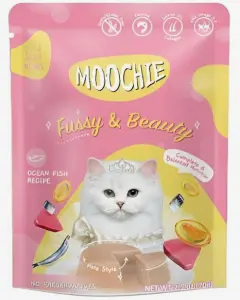 Moochie Fussy & Beauty Ocean Fish Recipe Cat Food Pouch 70g، طعام قطط رطب من موشي، وصفة سمك المحيط 70 جم 1 WhatsApp Image 2025 09 10 at 12.42.47 PM
