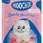 Moochie Cat Food Mince with Tuna، Beauty Skin & Coat Pouch 70 g، طعام قطط رطب موشي، تونة مفرومة لدعم صحة الفرو والجلد 70 جم