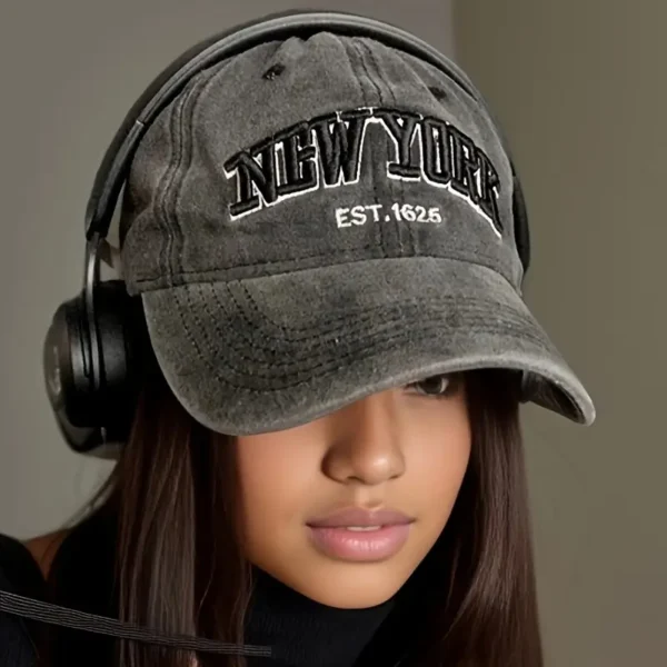 قبعة بيسبول نسائية نيويورك خمر مطرزة، قبعة رياضية خفيفة