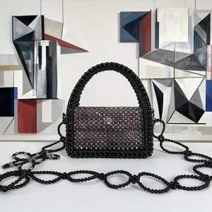 1 قطعة حقيبة كروس عصرية عالية الجودة من الخرز المصنوع يدويًا للنساء، حقيبة يد للحفلات، فستان سهرة أنيق، حفلة، سهرة، حفلة سهرة، حقيبة سهرة