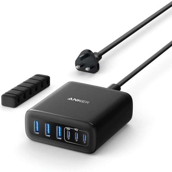 Anker USB C Charger, 6 Port Charging Station with 112W Power, for iPhone 17/16 Series, MacBook, Galaxy, iPad, and Samsung S25/S24 (Cable Not Included)