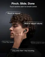 VIAIM RecDot AI Earbuds - AI Meeting Assistant with Real-Time Transcription & Translation (16 Languages), FlashRecord, 48dB ANC, To-Do Lists & Summaries - Black